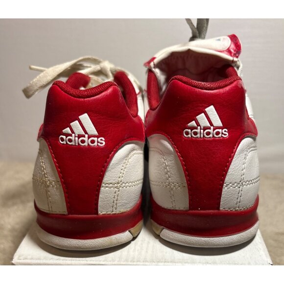 Adidas Womens Size 5 Indoor Soccer Shoes Red & White Leather #753001 - Picture 10 of 13